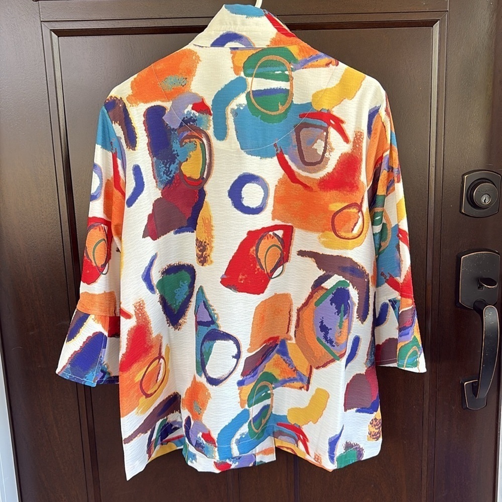 NWT Ali Miles Arty Abstract Jacket Top Size Petite XL - Picture 9 of 10